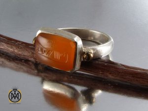 00 انگشتر عقیق یمن مردانه با حکاکی شرف الشمس استاد ضابطی- کد 8243 - تصویر 6