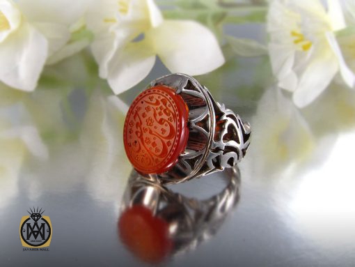 انگشتر عقیق یمن مردانه با حکاکی يا موسي ابن جعفر(ع) - کد 8244 - تصویر 6