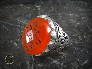 00 انگشتر عقیق یمن مردانه با حکاکی چهارده معصوم - کد 8252 - تصویر 5