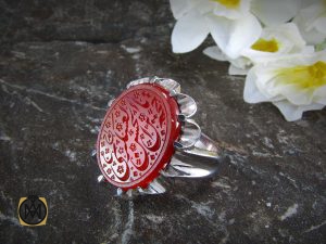 00 انگشتر عقیق یمن مردانه با حکاکی یا حجه بن الحسن العسکری - کد 8253 - تصویر 6