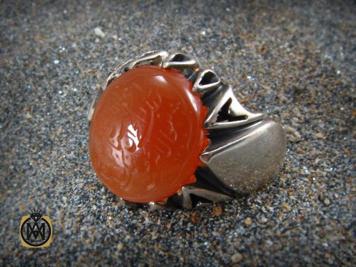 انگشتر عقیق یمن مردانه با حکاکی سوره کوثر - کد 8255 - تصویر 6