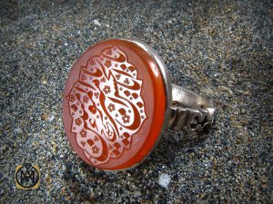00 انگشتر عقیق یمن مردانه با حکاکی یا اباالحسن یا امیرالمومنین - کد 8256 - تصویر 6