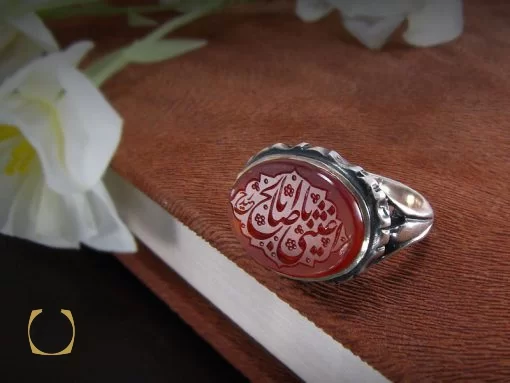 انگشتر عقیق یمن مردانه با حکاکی یا اباصالح اغثنی - کد 8258 - تصویر 6