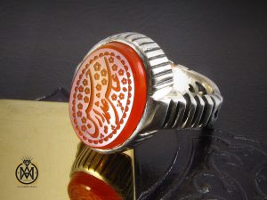 00 انگشتر عقیق یمن مردانه با حکاکی عباس علمدار حسین - کد 8261 - تصویر 6