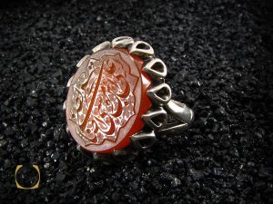 00 انگشتر عقیق یمن مردانه با حکاکی علی ابن موسی الرضا المرتضی - کد 8263 - تصویر 6