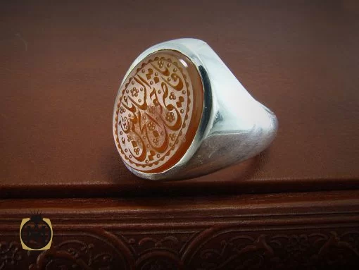 انگشتر عقیق یمن با حکاکی یا قاضی الحوائج السائلین - کد 8269 - تصویر 6
