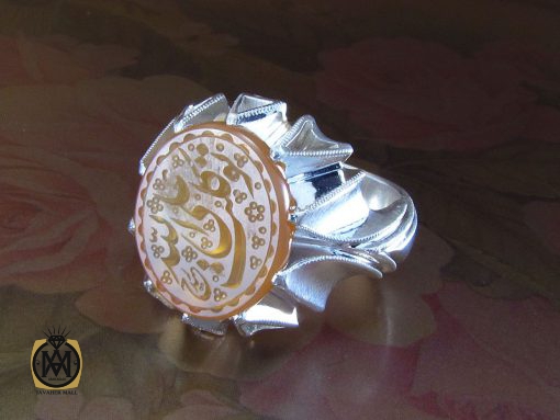 انگشتر عقیق یمن مردانه با حکاکی توکلت علی الله - کد 8272 - تصویر 6