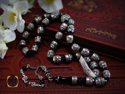 تسبیح یسر ، صدف و نقره 33 دانه لوکس و ارزشمند - کد 4091 - تصویر 6