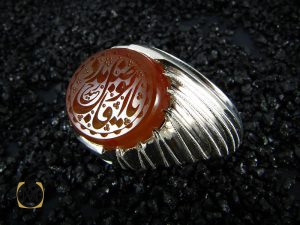 00 انگشتر عقیق یمن مردانه با حکاکی یا ابوفاضل مددی - کد 8282 - تصویر 6