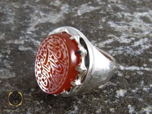00 انگشتر عقیق یمن با حکاکی بابی انت و امی یا امیرالمومنین - کد 8284 - تصویر 6