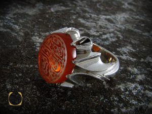 انگشتر عقیق یمن با حکاکی یا جواد ابن الرضا - کد 8285 - تصویر 6