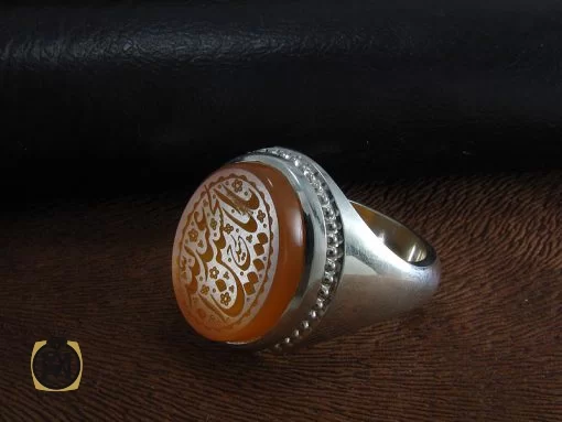 انگشتر عقیق یمن با حکاکی یا اباالقاسم یا رسول الله - کد 8289 - تصویر 6