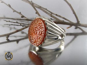 00 انگشتر عقیق یمن با حکاکی یا مولای یا امیرالمومنین - کد 8291 - تصویر 5