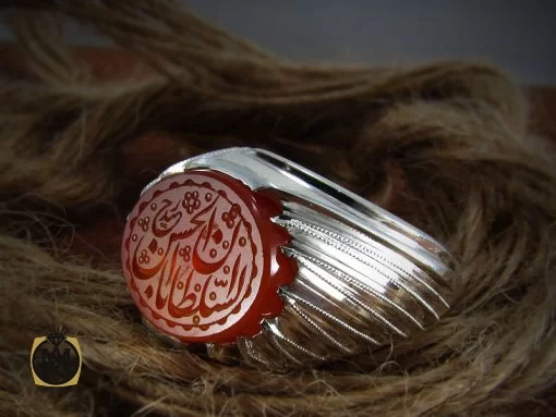 انگشتر عقیق یمن با حکاکی سلطان اباالحسن - کد 8293 - تصویر 6