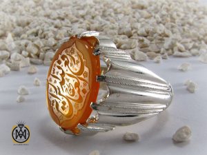 00 انگشتر عقیق یمن با حکاکی رفع الله رایة العباس - کد 8294 - تصویر 6