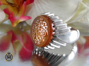 انگشتر عقیق یمن با حکاکی یا حبل الله المتین - کد 8295 - تصویر 5