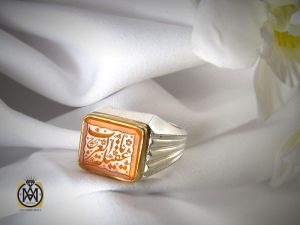 00 انگشتر عقیق یمن مردانه با حکاکی یا عقیله العرب - کد 8279 - تصویر 6