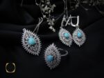 سرویس فیروزه نیشابور زنانه طرح مهسان - کد 7047 - تصویر 9
