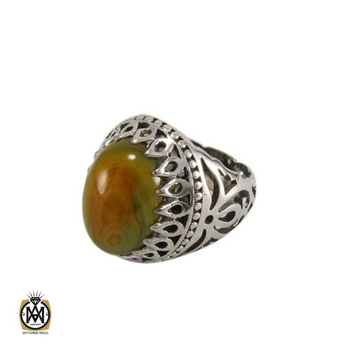 1 انگشتر عقیق زرد مردانه - کد 8226 - تصویر 1