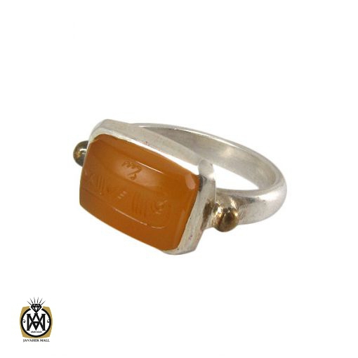 1 انگشتر عقیق یمن مردانه با حکاکی شرف الشمس استاد ضابطی- کد 8243 - تصویر 1