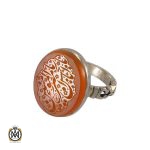 1 انگشتر عقیق یمن مردانه با حکاکی یا اباالحسن یا امیرالمومنین - کد 8256