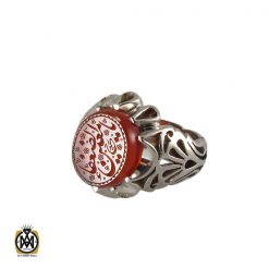 انگشتر عقیق یمن مردانه با حکاکی یا معین الضعفا - کد 8257 انگشتر عقیق یمن مردانه با حکاکی یا معین الضعفا - کد 8257