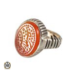 1 انگشتر عقیق یمن مردانه با حکاکی عباس علمدار حسین - کد 8261