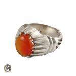 انگشتر عقیق یمن دور چنک شبکه ای مردانه - کد 8305