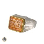 1 انگشتر عقیق یمن مردانه با حکاکی یا عقیله العرب - کد 8279