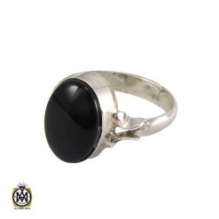 انگشتر عقیق سیاه مردانه - کد 8318 انگشتر عقیق سیاه مردانه - کد 8318