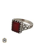 1 انگشتر عقیق قرمز مردانه - کد 8340