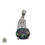 1 مدال توپاز هفت رنگ زنانه طرح نیکو - کد 3034