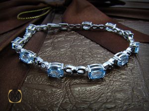 1029 دستبند آکوامارین زنانه طرح افسون - کد 1029 - تصویر 6