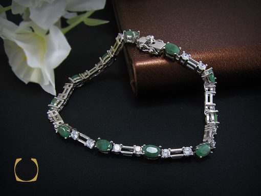 1034 دستبند زمرد زنانه طرح سرور - کد 1034 - تصویر 6