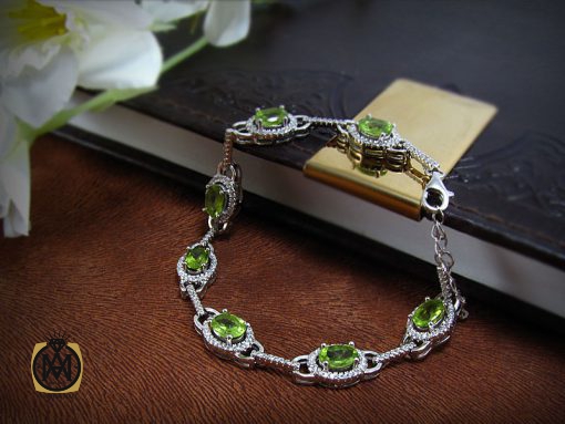 دستبند زبرجد زنانه طرح صدف - کد 1044 - تصویر 6