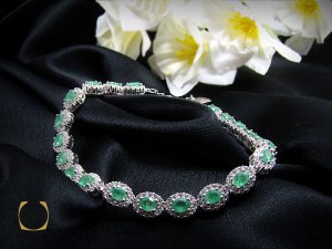 1047 دستبند زمرد زنانه طرح مهين - کد 1047 - تصویر 6