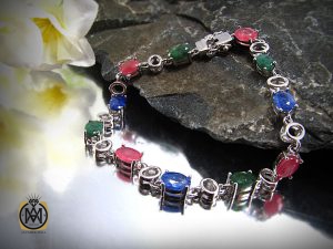 دستبند یاقوت و زمرد زنانه طرح فريناز - کد 1055 - تصویر 6