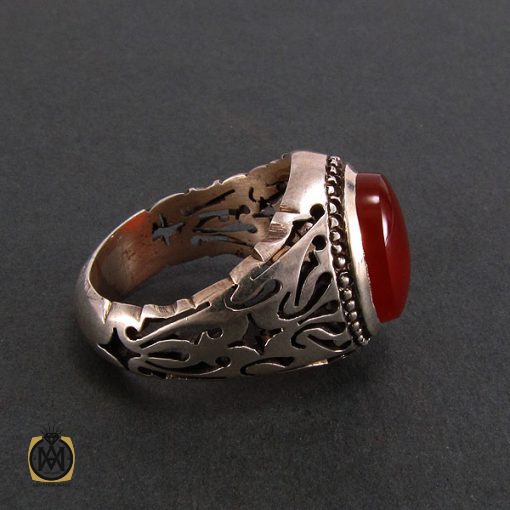 انگشتر عقیق یمن مردانه دست ساز - کد 8214 - تصویر 3