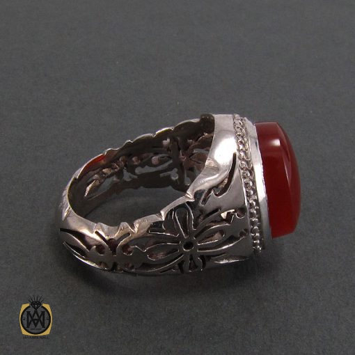 2 انگشتر عقیق یمن مردانه دست ساز - کد 8216 - تصویر 3