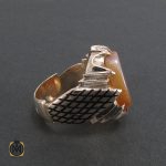 انگشتر عقیق سلیمانی مردانه - کد 8218 - تصویر 2