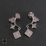 2 گوشواره نقره زنانه طرح آرزو - کد 5025 - تصویر 3