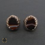 2 انگشتر عقیق سلیمانی مردانه - کد 8222 - تصویر 4