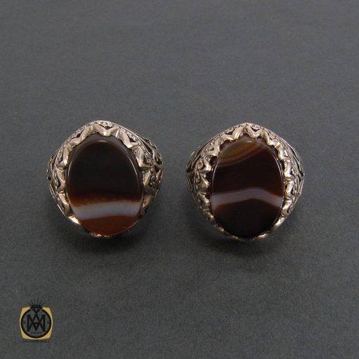 انگشتر عقیق سلیمانی مردانه - کد 8222 - تصویر 4