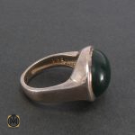 2 انگشتر عقیق سبز رکاب صفوی مردانه - کد 8224 - تصویر 3