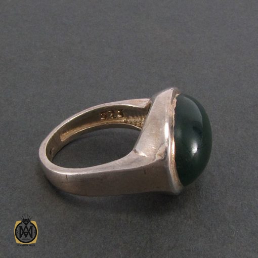 2 انگشتر عقیق سبز رکاب صفوی مردانه - کد 8224 - تصویر 3