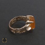 2 انگشتر عقیق یمن مردانه با حکاکی شرف الشمس - کد 8225 - تصویر 3