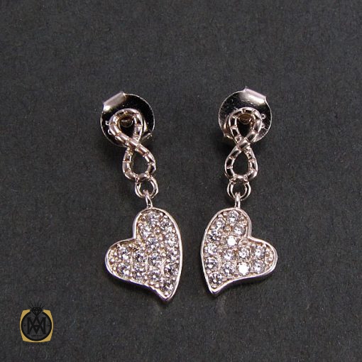 2 گوشواره نقره زنانه طرح قلب - کد 5026 - تصویر 3