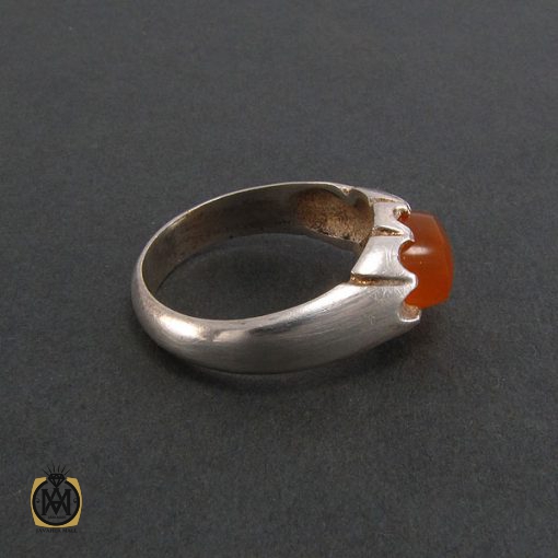 2 انگشتر عقیق یمن مردانه حکاکی شرف الشمس - کد 8231 - تصویر 2