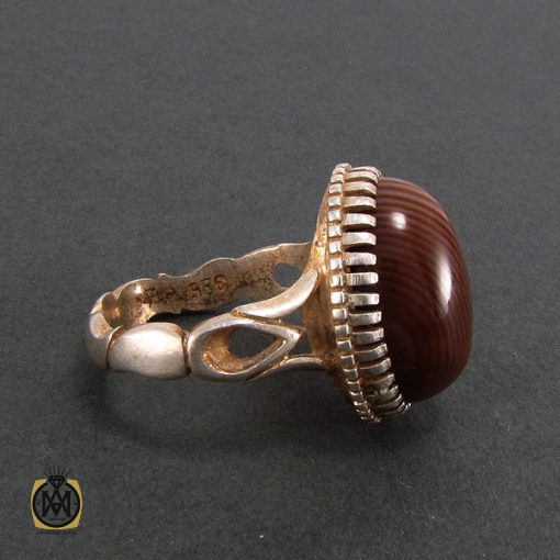 انگشتر عقیق سلیمانی مردانه - کد 8234 - تصویر 3