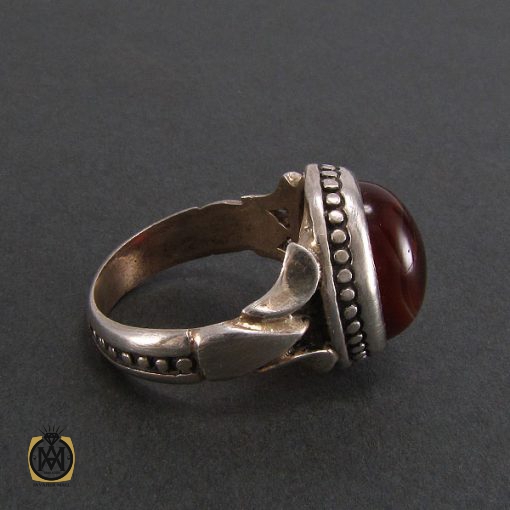 2 انگشتر عقیق مردانه خوش رنگ و معدنی - کد 8237 - تصویر 3
